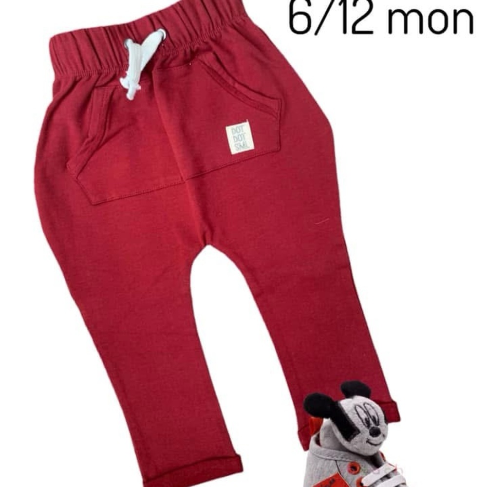 DotDotSmile Maroon Kids Jogger Pants